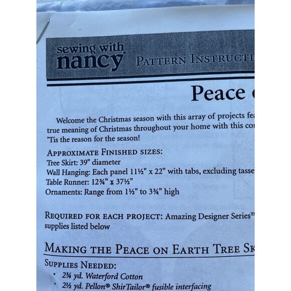 SEWING WITH NANCY Peach On Earth Embroidery Pattern By Design Pattern Kit - Picture 8 of 9